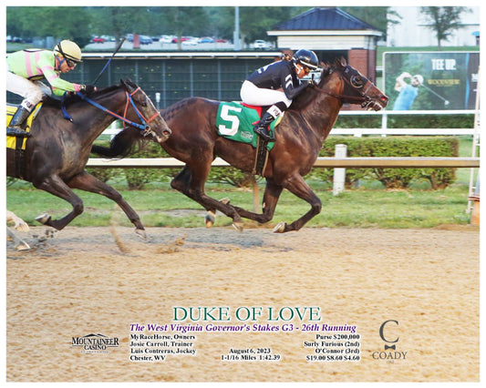 DUKE OF LOVE - The West Virginia Governor's Stakes G3 - 26th Running - 08-06-23 - R07 - MNR - Action 01