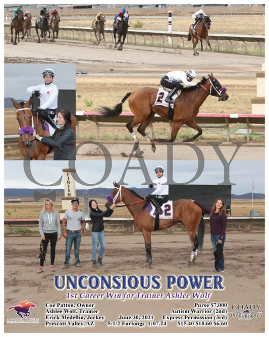 Unconsious Power - 1St Career Win For Trainer Ashlee Wolf 06 - 30 - 21 R03 Azd Arizona Downs