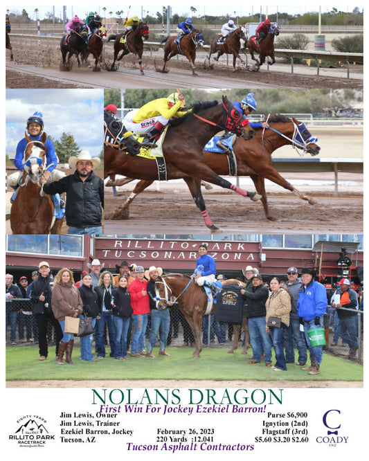 NOLANS DRAGON - First Win For Jockey Ezekiel Barron! - 02-26-23 - R02 - RIL