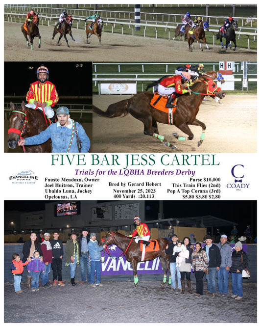 FIVE BAR JESS CARTEL - Trials for the LQBHA Breeders Derby - 11-25-23 - R05 - EVD