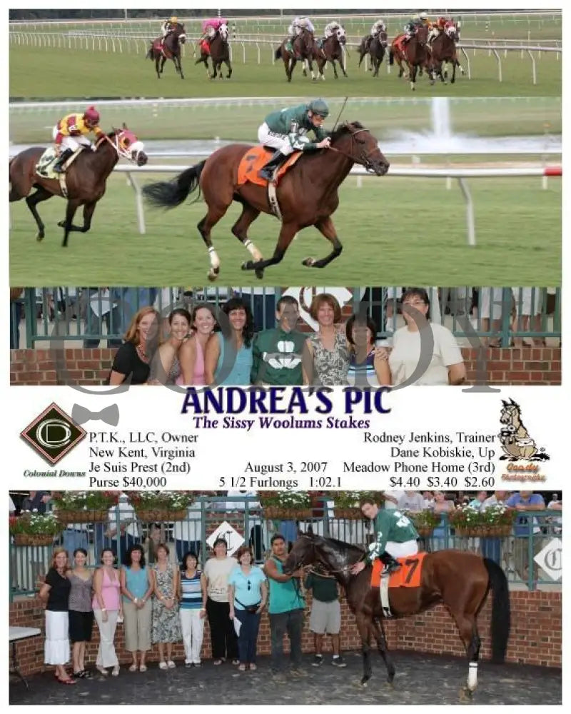 Andrea S Pic - Sissy Woolums Stakes 8 3 2007 Colonial Downs