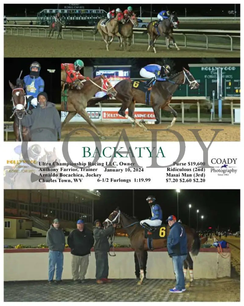 Backatya - 01-10-24 R03 Ct Hollywood Casino At Charles Town Races