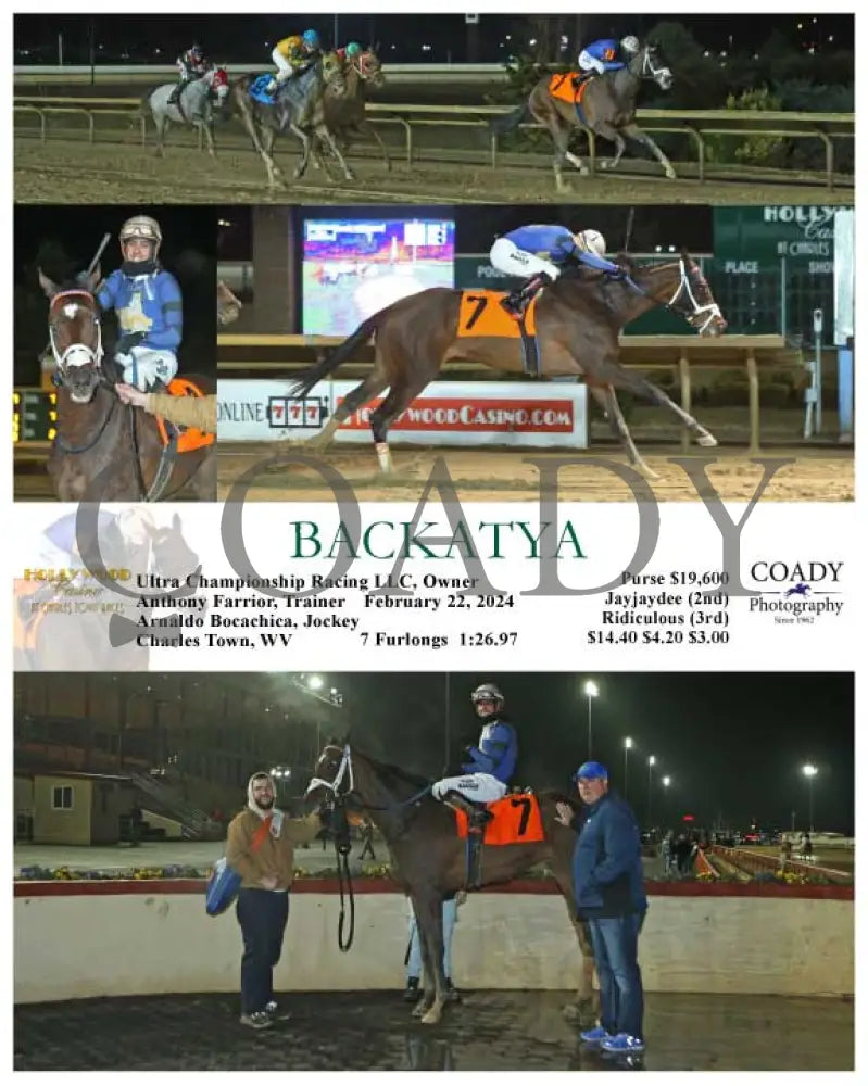 Backatya - 02-22-24 R05 Ct Hollywood Casino At Charles Town Races