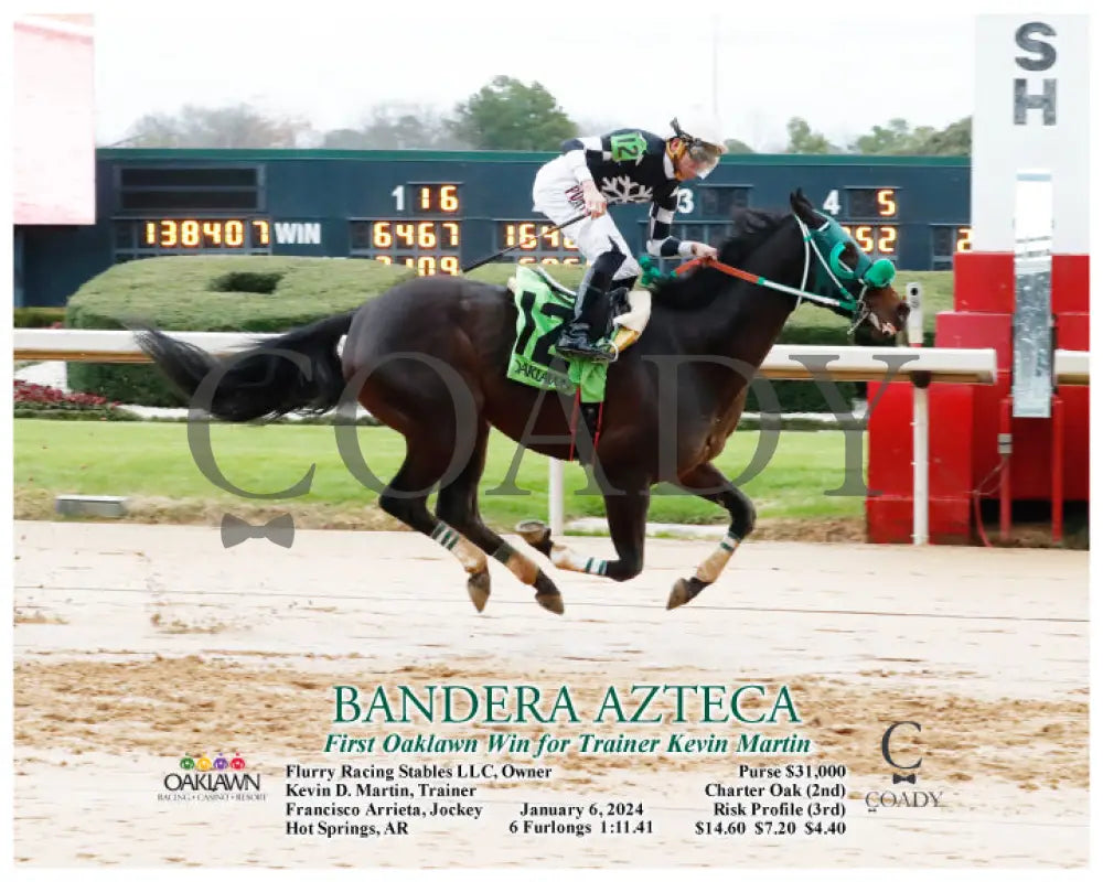 Bandera Azteca - First Oaklawn Win For Trainer Kevin Martin! 01-06-24 R05 Op Action Park