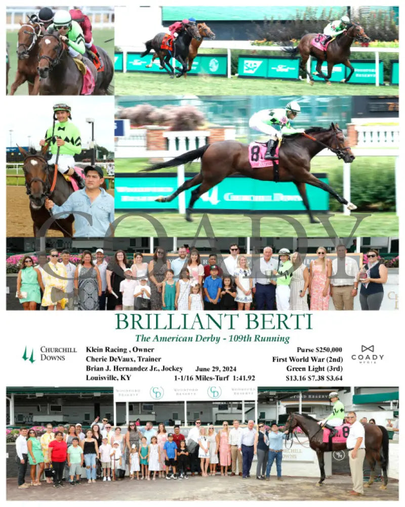 Brilliant Berti - The American Derby 109Th Running 06-29-24 R09 Cd Churchill Downs