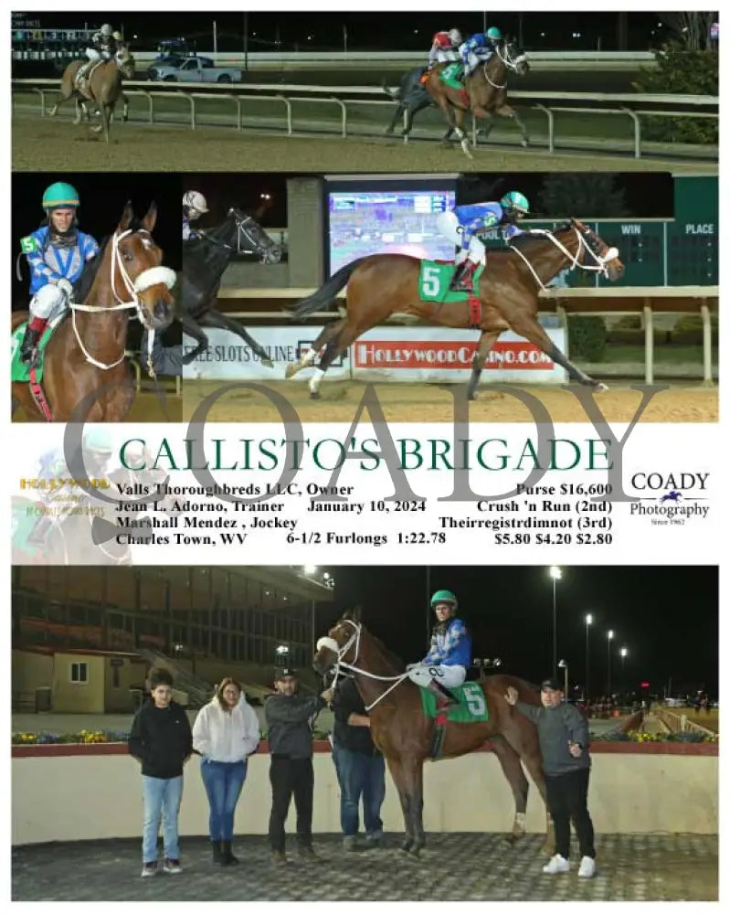 Callisto’s Brigade - 01-10-24 R02 Ct Hollywood Casino At Charles Town Races