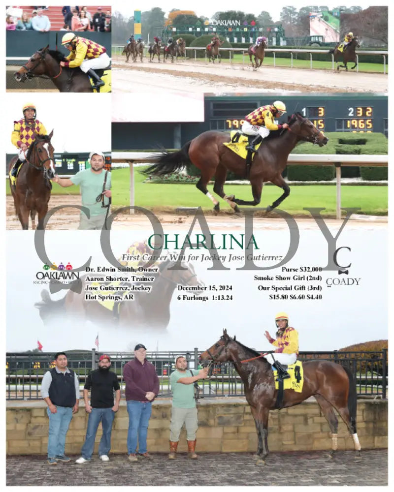 Charlina - First Career Win For Jockey Jose Gutierrez 12-15-24 R01 Op Oaklawn Park