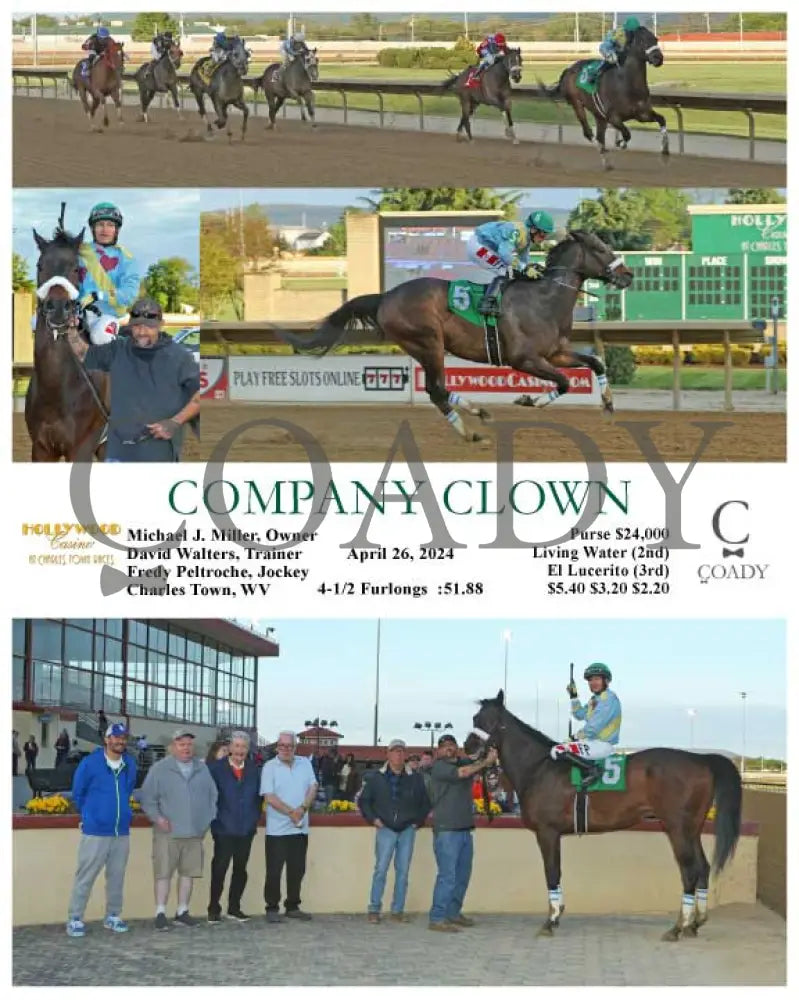 Company Clown - 04-26-24 R01 Ct Hollywood Casino At Charles Town Races
