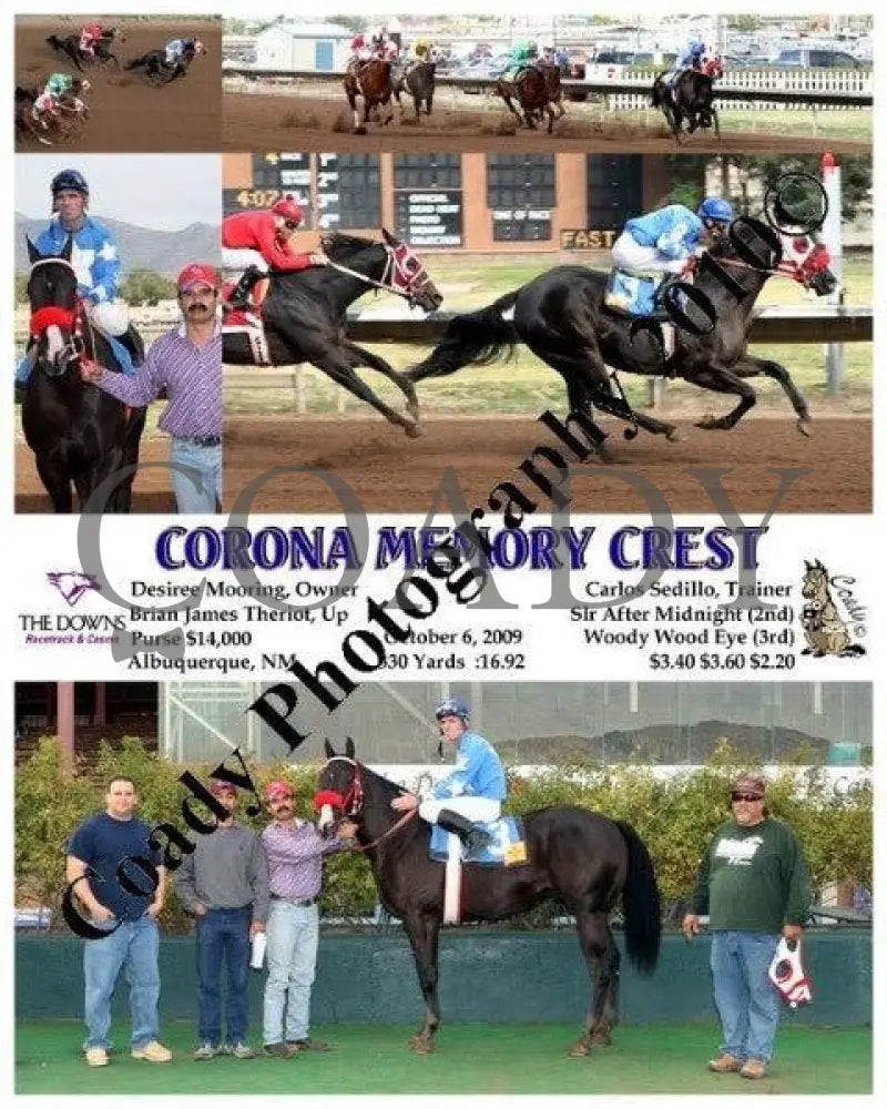 Corona Memory Crest - 10 6 2009 Downs At Albuquerque