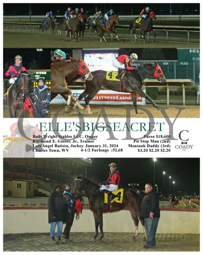 Elle’sbigseacret - 01-31-24 R06 Ct Hollywood Casino At Charles Town Races