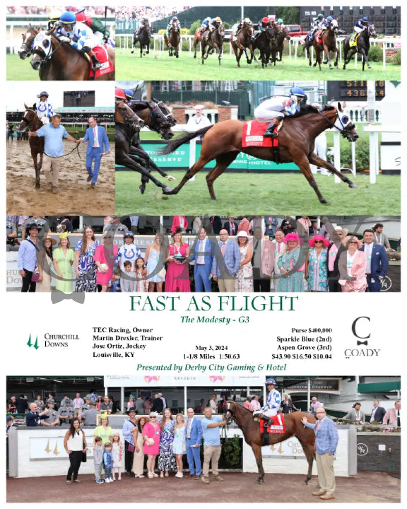 Fast As Flight - The Modesty G3 05-03-24 R08 Cd Churchill Downs