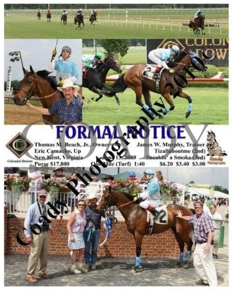 Formal Notice - 6 13 2009 Colonial Downs