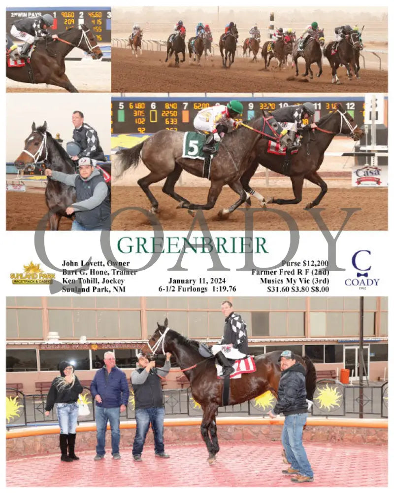 Greenbrier - 01-11-24 R04 Sun Sunland Park