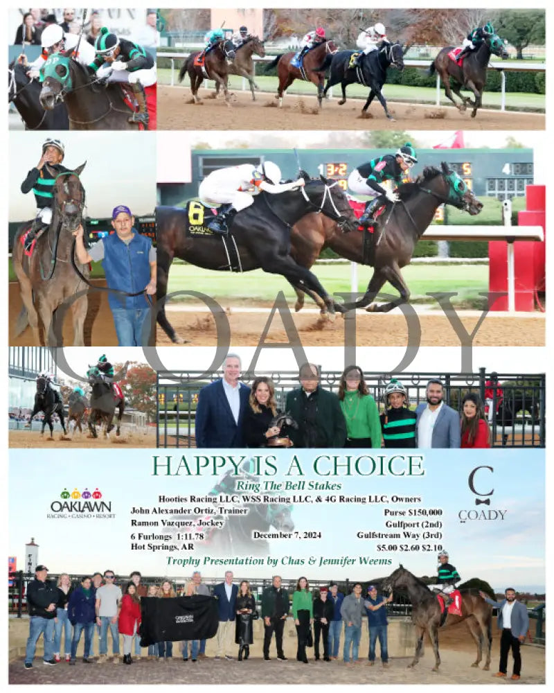 Happy Is A Choice - Ring The Bell Stakes 12-07-24 R09 Op Oaklawn Park