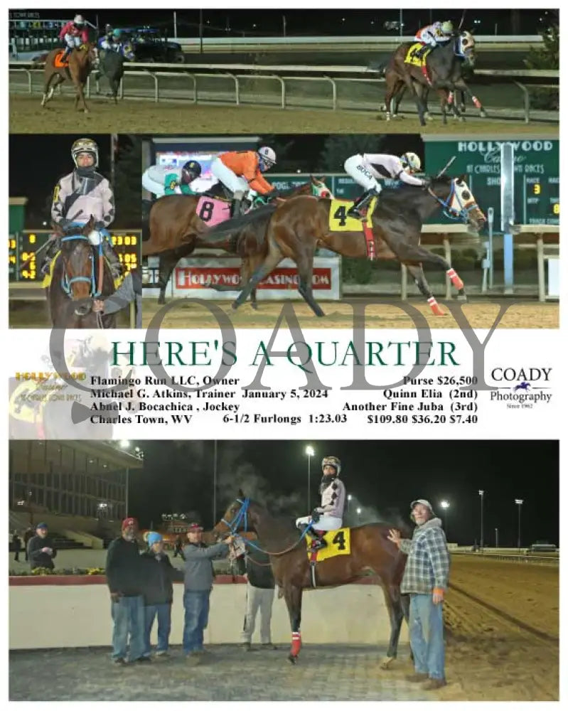 Here’s A Quarter - 01-05-24 R03 Ct Hollywood Casino At Charles Town Races