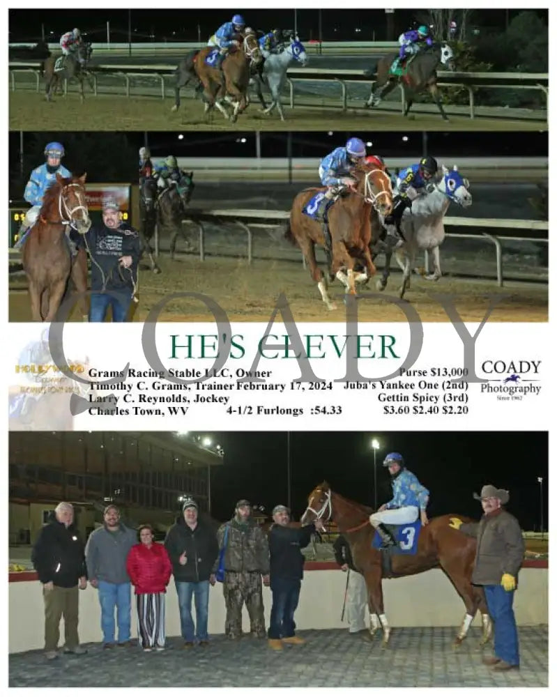 He’s Clever - 02-17-24 R02 Ct Hollywood Casino At Charles Town Races