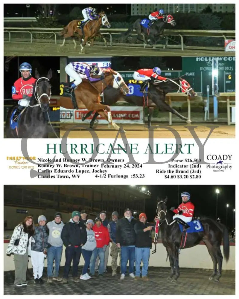 Hurricane Alert - 02-24-24 R06 Ct Hollywood Casino At Charles Town Races