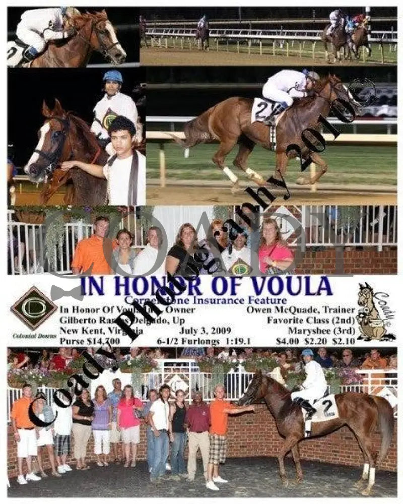 In Honor Of Voula - Cornerstone Insurance Featur Colonial Downs
