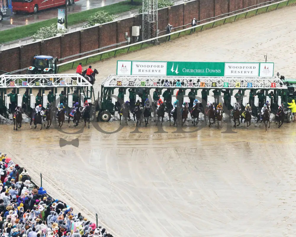 Justify - 050518 Race 12 Cd The Kentucky Derby G1 Aerial Start 01 Churchill Downs