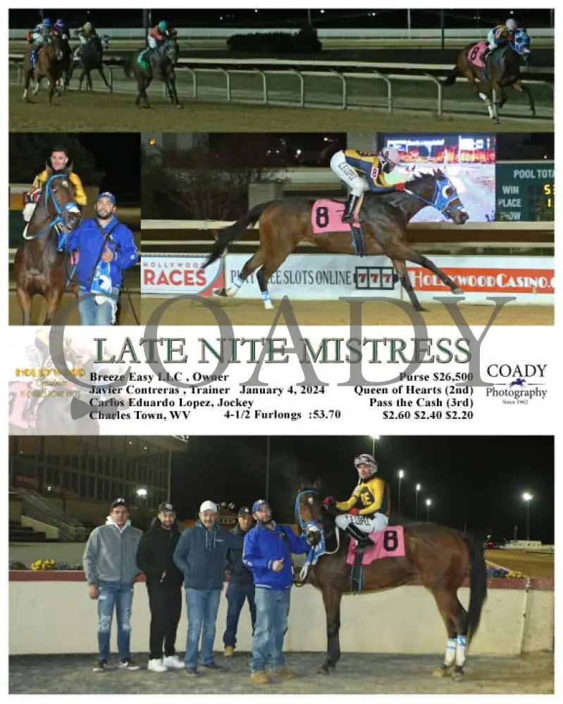 Late Nite Mistress - 01-04-24 R06 Ct Hollywood Casino At Charles Town Races