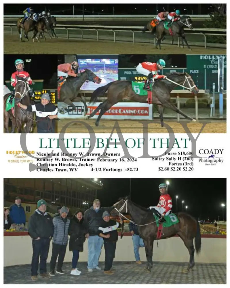 Little Bit Of That - 02-16-24 R06 Ct Hollywood Casino At Charles Town Races