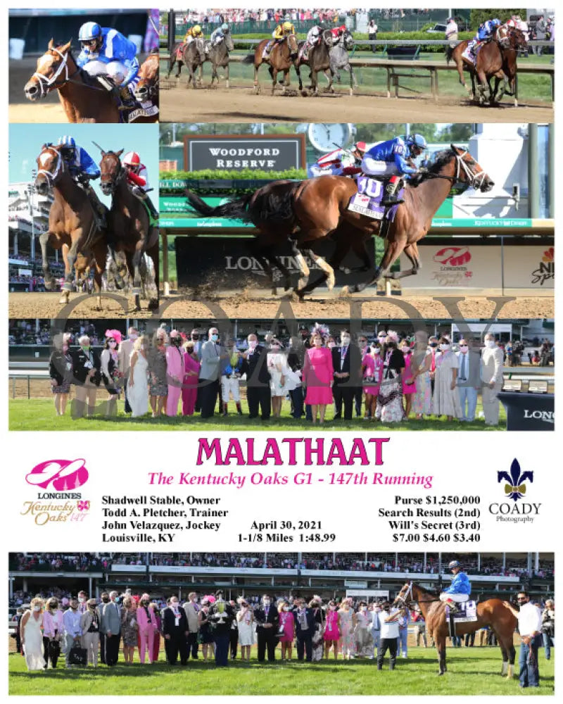 Malathaat - The Kentucky Oaks G1 147Th Running 04-30-21 R11 Cd Composite Derby