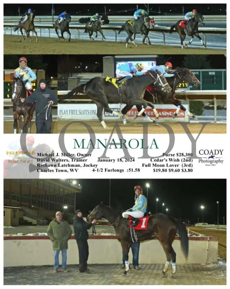 Manarola - 01-18-24 R04 Ct Hollywood Casino At Charles Town Races