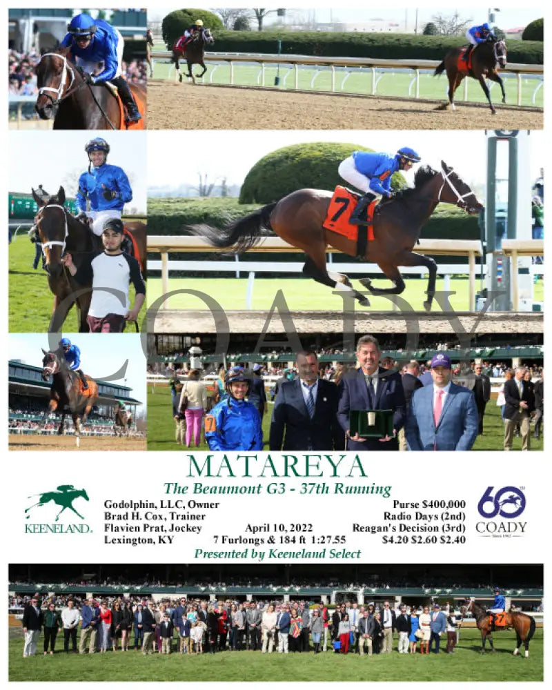 Matareya - The Beaumont G3 37Th Running 04-10-22 R08 Kee Keeneland