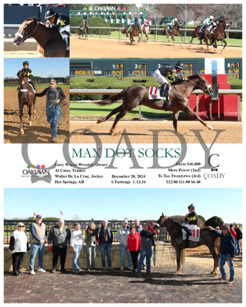 Max Dot Socks - 12-20-24 R02 Op Oaklawn Park