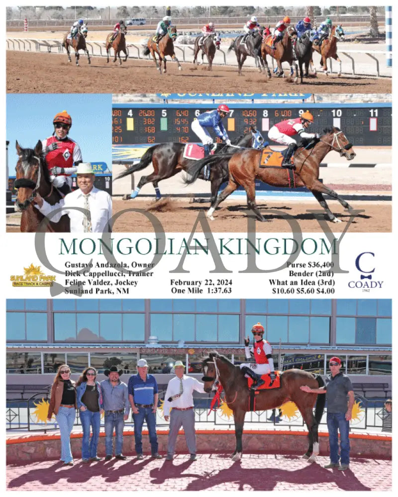 Mongolian Kingdom - 02-22-24 R04 Sun Sunland Park