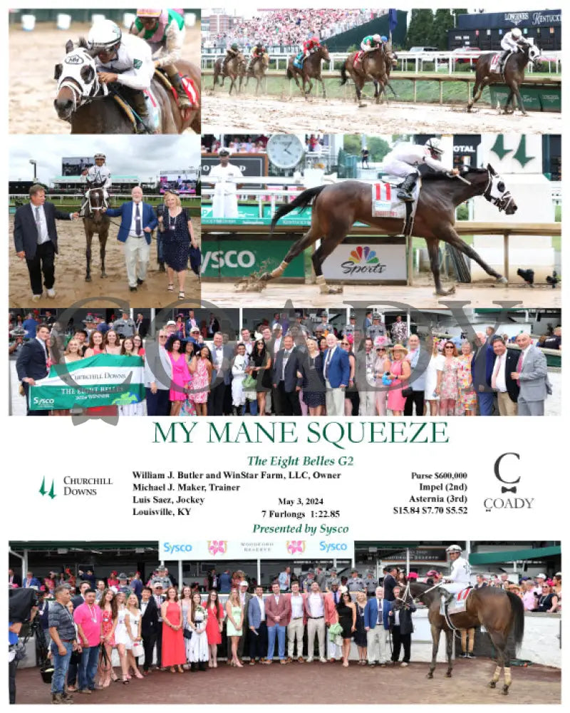 My Mane Squeeze - The Eight Belles G2 05-03-24 R09 Cd Churchill Downs