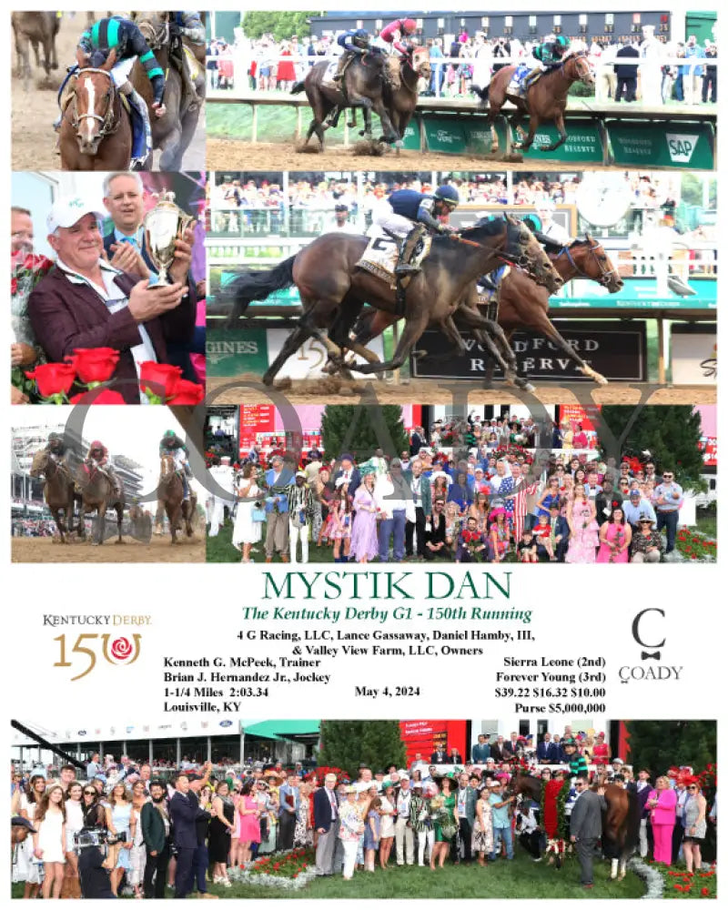 Mystik Dan - The Kentucky Derby G1 150Th Running 05-04-24 R12 Cd Lance Gassaway Churchill Downs