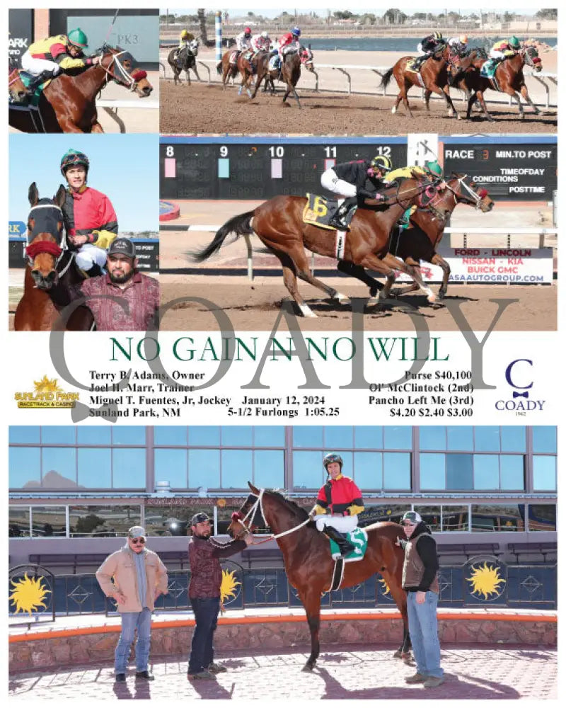 No Gain N Will - 01-12-24 R03 Sun Sunland Park