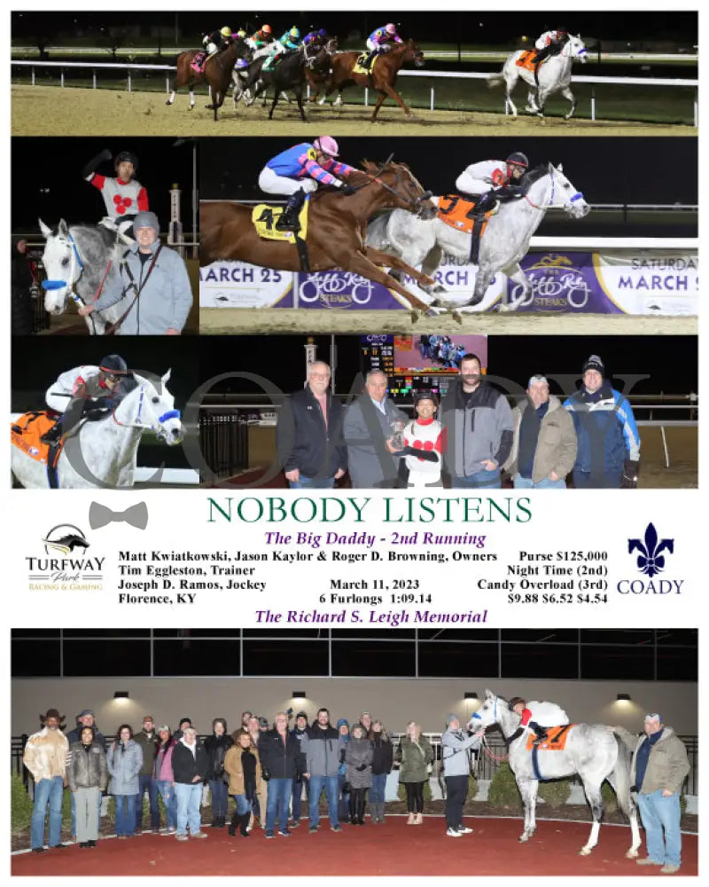 Nobody Listens - The Big Daddy 2Nd Running 03-11-23 R07 Tp Turfway Park