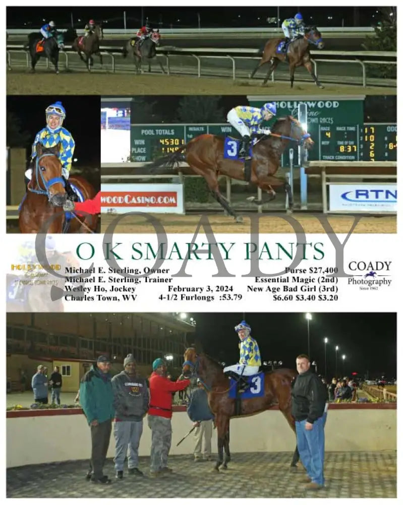 O K Smarty Pants - 02-03-24 R04 Ct Hollywood Casino At Charles Town Races