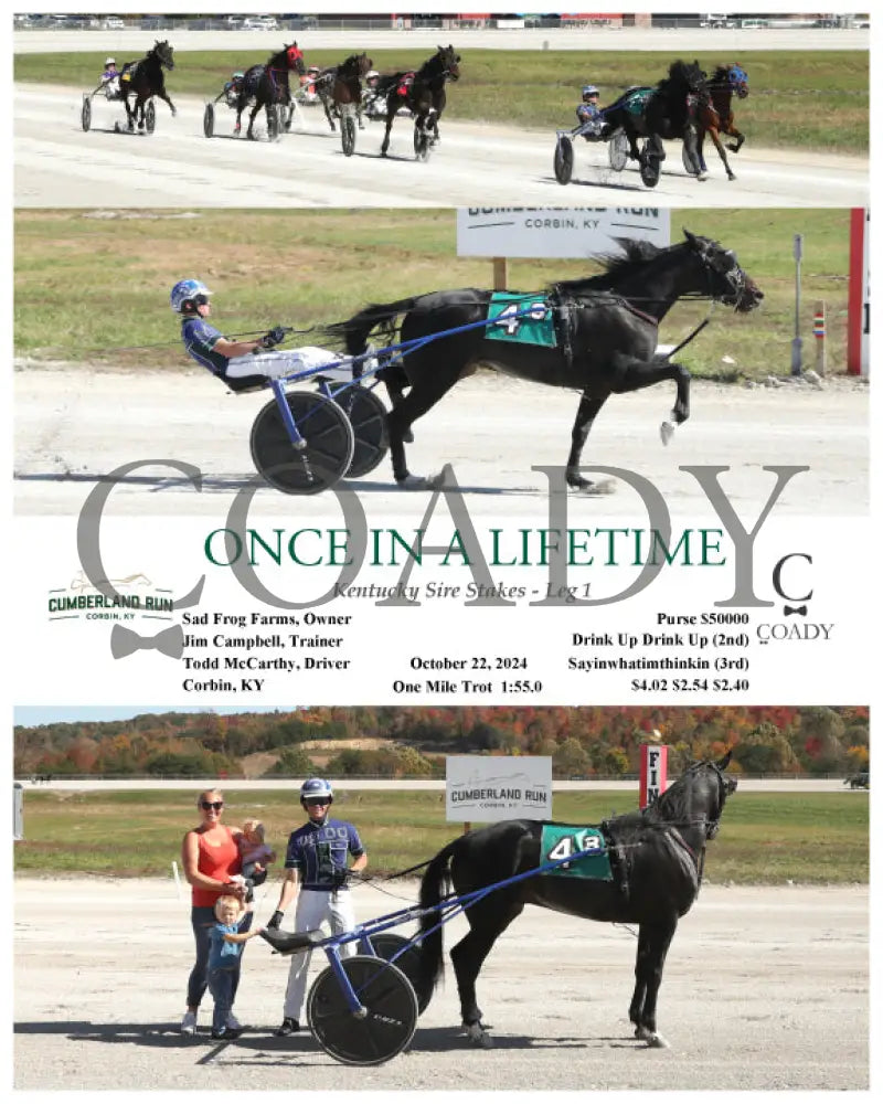 Once In A Lifetime - Kentucky Sire Stakes Leg 1 10-22-24 R03 Clr Cumberland Run