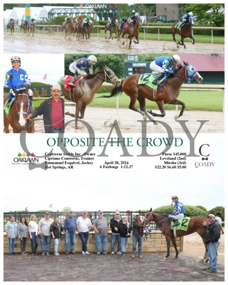 Opposite The Crowd - 04-28-24 R05 Op Oaklawn Park