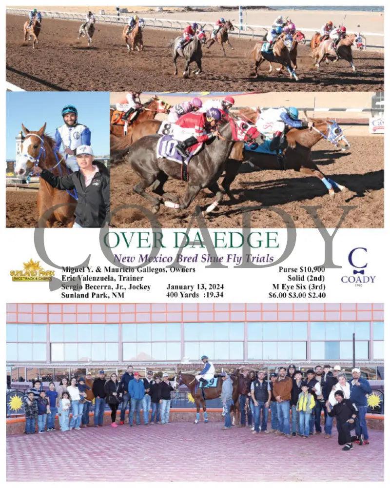 Over Da Edge - New Mexico Bred Shue Fly Trials 01-13-24 R07 Sun Sunland Park