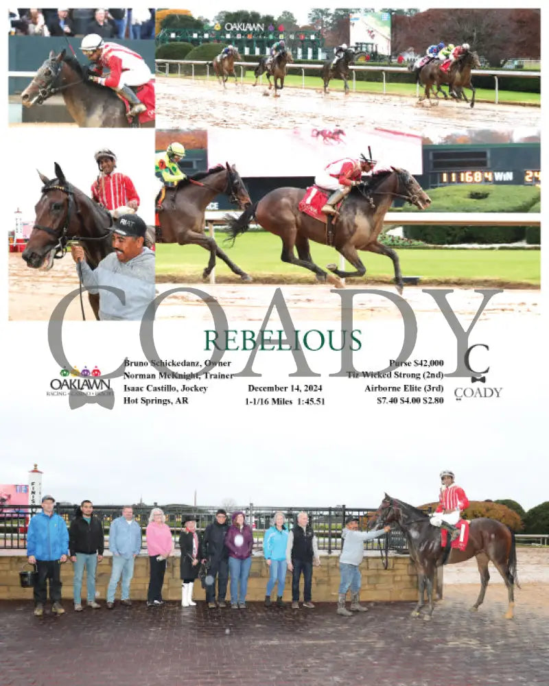 Rebelious - 12-14-24 R01 Op Oaklawn Park