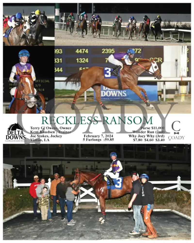 Reckless Ransom - 02 - 07 - 24 R04 Ded Delta Downs