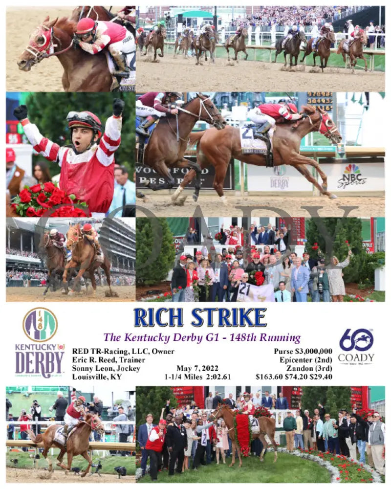 Rich Strike - The Kentucky Derby 148Th Running 05-07-22 R12 Cd Composite Sonny Leon Churchill Downs