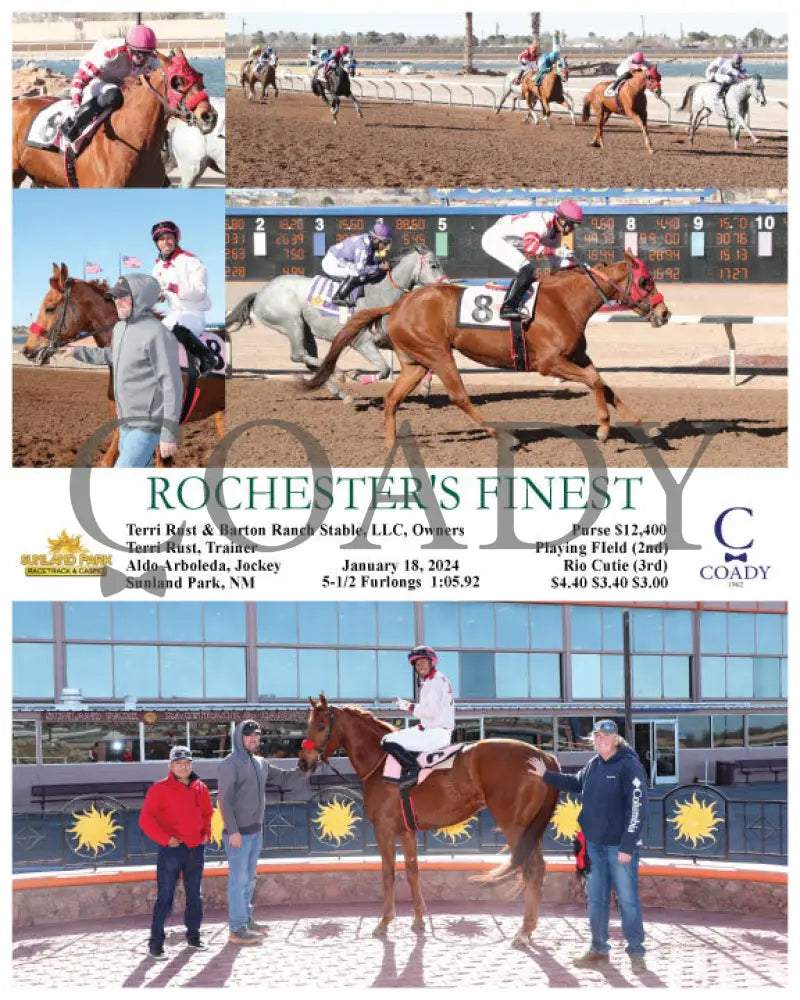 Rochester’s Finest - 01-18-24 R06 Sunland Park Finish