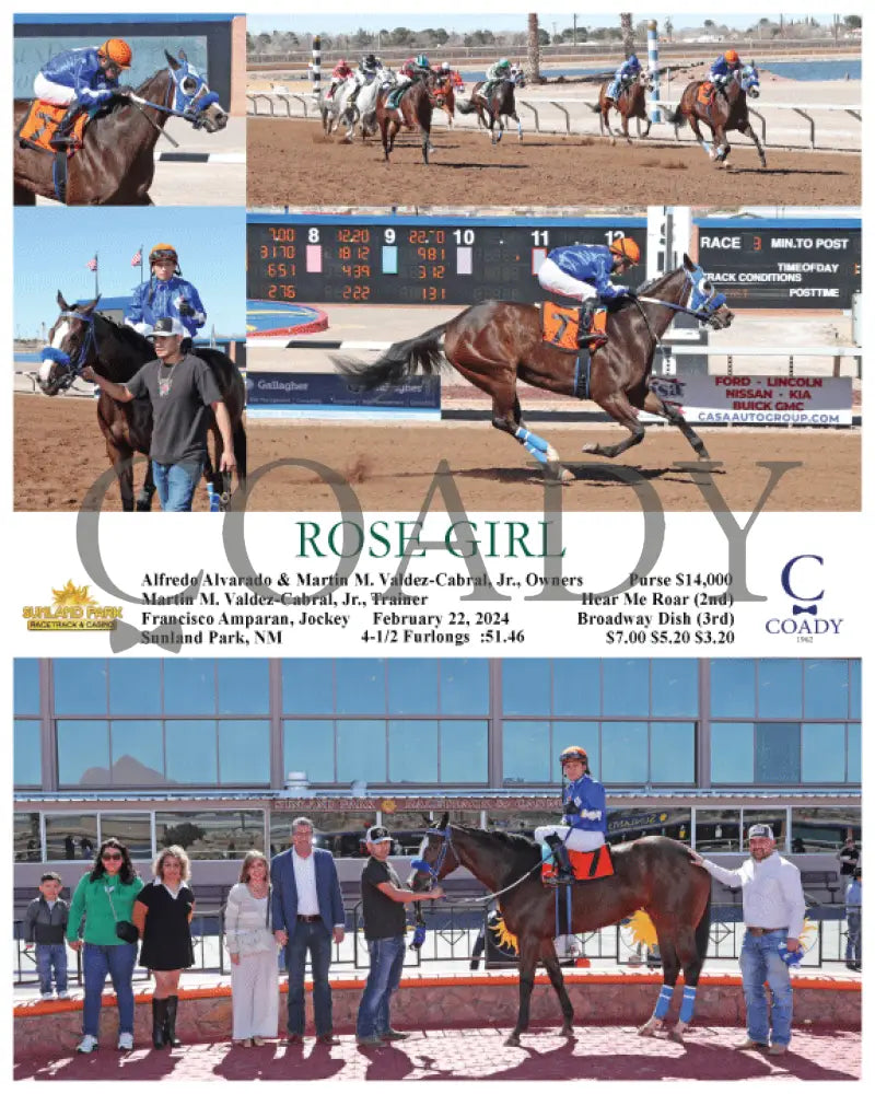 Rose Girl - 02-22-24 R03 Sun Sunland Park