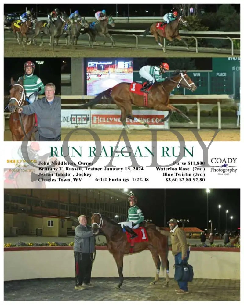 Run Raegan - 01-13-24 R08 Ct Hollywood Casino At Charles Town Races