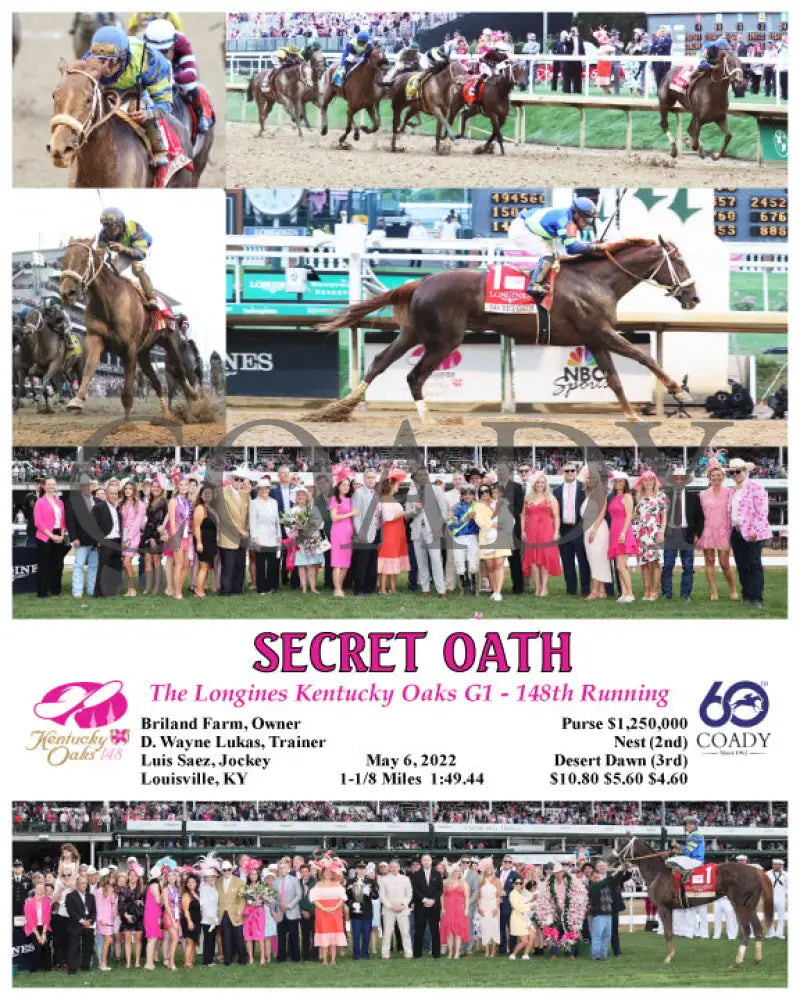 Secret Oath - The Longines Kentucky Oaks G1 148Th Running 05 - 06 - 22 R11 Cd Composite Churchill