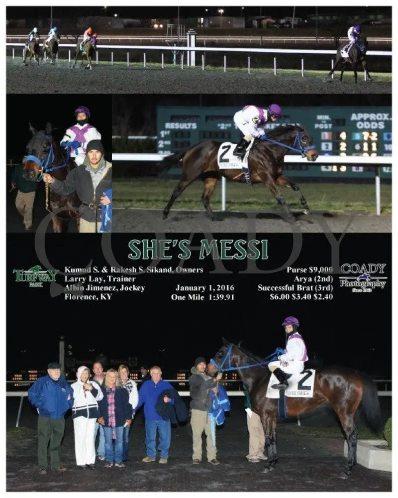 She’s Messi - 010116 Race 05 Tp Turfway Park