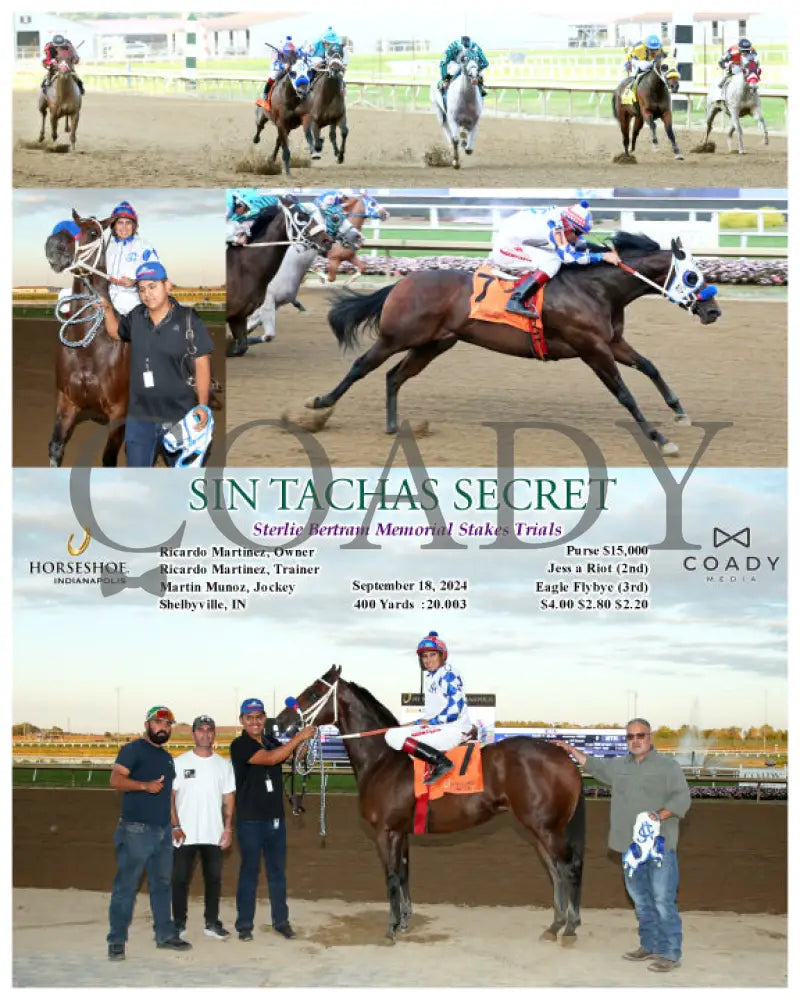 Sin Tachas Secret - Sterlie Bertram Memorial Stakes Trials 09-18-24 R11 Ind Indiana Grand