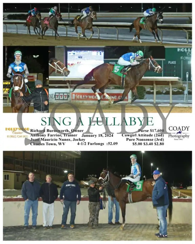 Sing A Lullabye - 01-18-24 R08 Ct Hollywood Casino At Charles Town Races