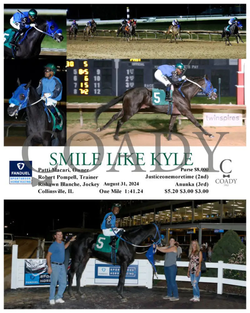 Smile Like Kyle - 08-31-24 R05 Fan Fanduel Sportsbook Horse Racing