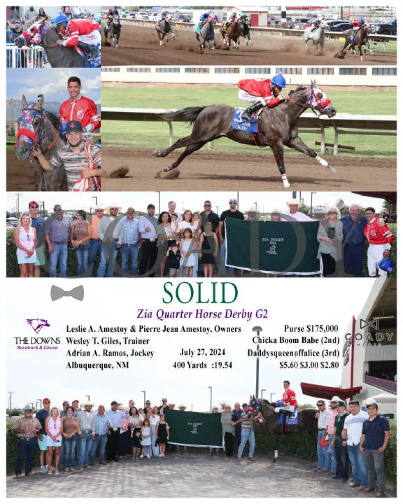 Solid - Zia Quarter Horse Derby G2 07-27-24 R10 Alb Downs At Albuquerque